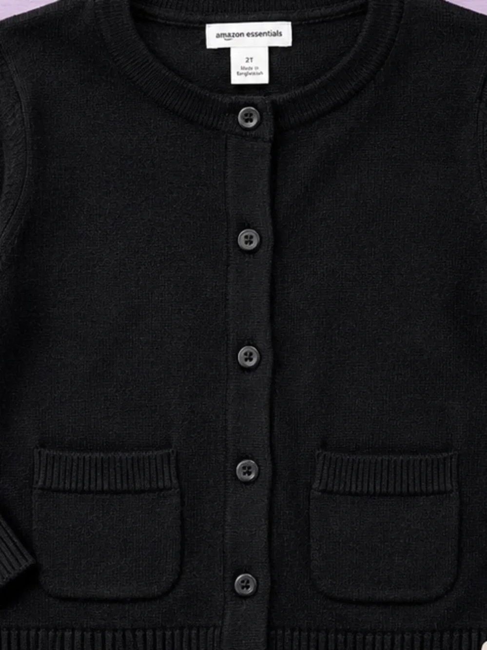 Amazon Essentials Black Cardigan Toddler Girls 2T Button Front Sweater